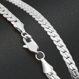 304不锈钢NK加密压花手链项链银色金色18-60cm 5-6mm宽 A12-1 柒珠网 特价小吊坠