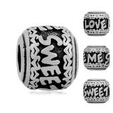 钛钢LOVE ME SWEET大孔珠 AA471 柒珠网 文字系列