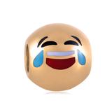 钛钢镀金EMOJI圆珠 AA707G 柒珠网 钛钢大孔珠