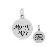 钛钢Marry Me?吊坠 AAT339 柒珠网 桃心爱家庭