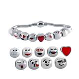 钛钢EMOJI表情珠手链 B019S 柒珠网 钛钢EMOJI表情饰品