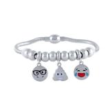 钛钢EMOJI吊坠手链 B020S 柒珠网 钛钢EMOJI表情饰品
