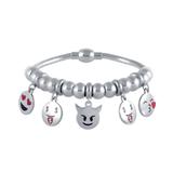 钛钢EMOJI吊坠手链 B022S 柒珠网 钛钢EMOJI表情饰品