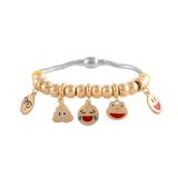 钛钢EMOJI吊坠镀金手链 B023G 柒珠网 钛钢EMOJI表情饰品