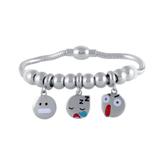钛钢EMOJI吊坠手链 B026S 柒珠网 钛钢EMOJI表情饰品
