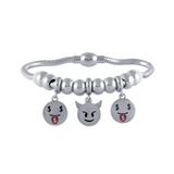 钛钢EMOJI吊坠手链 B028S 柒珠网 钛钢EMOJI表情饰品