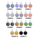 钛钢12mm粘树脂配件耳环 CE099 柒珠网 钛钢外贸耳环