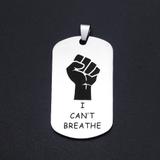 I Can't Breathe 我不能呼吸不锈钢吊牌 DA001-1 柒珠网 钛钢小吊坠