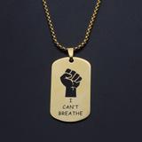 I Can't Breathe 我不能呼吸不锈钢吊牌项链 DA003-2-50 柒珠网 钛钢小吊坠