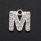 5个/包锌合金点钻字母吊坠 DA020-MX5 柒珠网 钛钢小吊坠