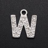 5个/包锌合金点钻字母吊坠 DA020-WX5 柒珠网 钛钢小吊坠