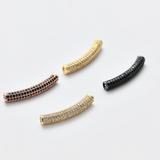 铜微镶锆石手链长管配件 FA022 柒珠网 铜镶石手链串珠