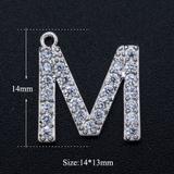 3个/包合金微镶锆石字母吊坠 JA299-MX3 柒珠网 吊坠配件