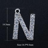 3个/包合金微镶锆石字母吊坠 JA299-NX3 柒珠网 吊坠配件