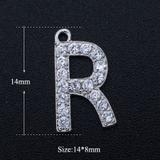 3个/包合金微镶锆石字母吊坠 JA299-RX3 柒珠网 吊坠配件