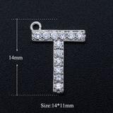 3个/包合金微镶锆石字母吊坠 JA299-TX3 柒珠网 吊坠配件