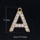 3个/包合金微镶锆石字母吊坠 JA300-AX3 柒珠网 吊坠配件