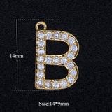 3个/包合金微镶锆石字母吊坠 JA300-BX3 柒珠网 吊坠配件