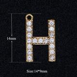 3个/包合金微镶锆石字母吊坠 JA300-HX3 柒珠网 吊坠配件