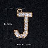 3个/包合金微镶锆石字母吊坠 JA300-JX3 柒珠网 吊坠配件