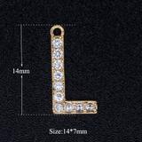 3个/包合金微镶锆石字母吊坠 JA300-LX3 柒珠网 吊坠配件