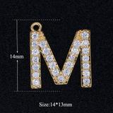 3个/包合金微镶锆石字母吊坠 JA300-MX3 柒珠网 吊坠配件