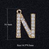 3个/包合金微镶锆石字母吊坠 JA300-NX3 柒珠网 吊坠配件