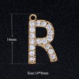 3个/包合金微镶锆石字母吊坠 JA300-RX3 柒珠网 吊坠配件