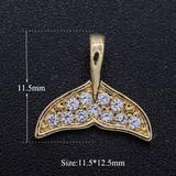 3个/包美人鱼鱼尾合金微镶锆石吊坠 JA301-2X3 柒珠网 吊坠配件