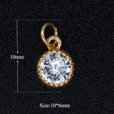 3个/包6mm圆形合金微镶锆石吊坠 JA302-2X3 柒珠网 吊坠配件