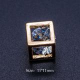 3个/包正方体合金微镶锆石吊坠 JA304-2X3 柒珠网 吊坠配件