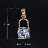3个/包锁合金微镶锆石吊坠 JA321-2X3 柒珠网 吊坠配件