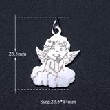 5个/包DIY不锈钢饰品吊坠配件 JA342-1X5 柒珠网 钛钢小吊坠