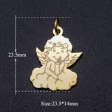 5个/包DIY不锈钢饰品吊坠配件 JA342-2X5 柒珠网 钛钢小吊坠
