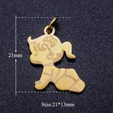 5个/包DIY不锈钢饰品吊坠配件 JA356-2X5 柒珠网 钛钢小吊坠