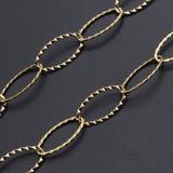 1m 不锈钢10x20mm 蛋行压花链 JN956-2 柒珠网 钛钢小吊坠