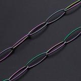1m 不锈钢 6x20mm 不锈钢蛋形链 JN958-3 柒珠网 钛钢小吊坠