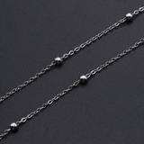 1m 不锈钢0.4mm 扁十字包珠链条 JN961-1 柒珠网 钛钢小吊坠