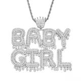 BABYGIRL女士欧美潮流嘻哈皇冠字母项链钛钢麻花链60厘米嘻哈吊坠饰品 LA293-1 柒珠网 特价小吊坠