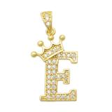 3个/包铜微镶锆石皇冠字母吊坠DIY项链吊坠饰品批发 LA811-EX3 柒珠网 钛钢饰品配件