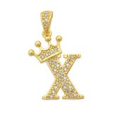 3个/包铜微镶锆石皇冠字母吊坠DIY项链吊坠饰品批发 LA811-XX3 柒珠网 钛钢饰品配件