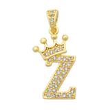 3个/包铜微镶锆石皇冠字母吊坠DIY项链吊坠饰品批发 LA811-ZX3 柒珠网 钛钢饰品配件
