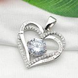 桃心铜锆石生日石吊坠I Love You饰品项链吊坠 LA820-1 柒珠网 特价小吊坠