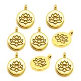 15个/包锌合金diy金色莲花吊坠 LM023-2X15 柒珠网 特价小吊坠