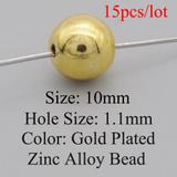 15个/包锌合金diy10MM金色珠子 LM110-10X15 柒珠网 特价小吊坠