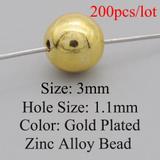 200个/包锌合金diy3MM金色珠子 LM110-3X200 柒珠网 特价小吊坠