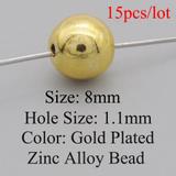 15个/包锌合金diy8MM金色珠子 LM110-8X15 柒珠网 特价小吊坠