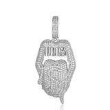 铜锆石美金舌头嘻哈吊坠 MA135-1 柒珠网 特价小吊坠