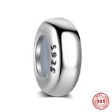 925纯银定位珠带硅胶圈 S051 柒珠网 纯银定位珠