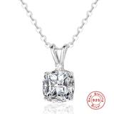 轻奢925纯银3.8克拉8x8mm肥方锆石吊坠项链欧美跨境仿真钻石饰品 SD001-1 柒珠网 特价小吊坠
